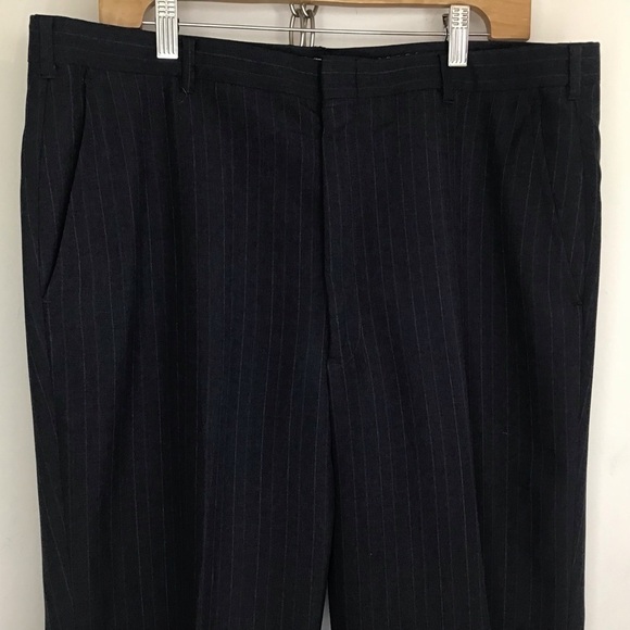 Rue Royal Nino Cerruti Blue Pinstripe 2 button notch collar VTG suit 40R 36” wai - Picture 15 of 16